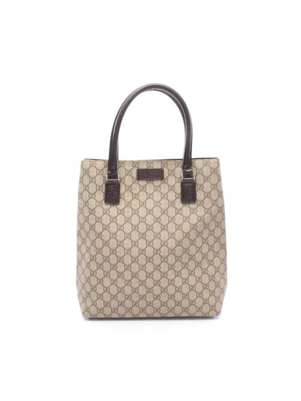 Gucci Tote Bag GG Plus Beige Brown Leather Supreme